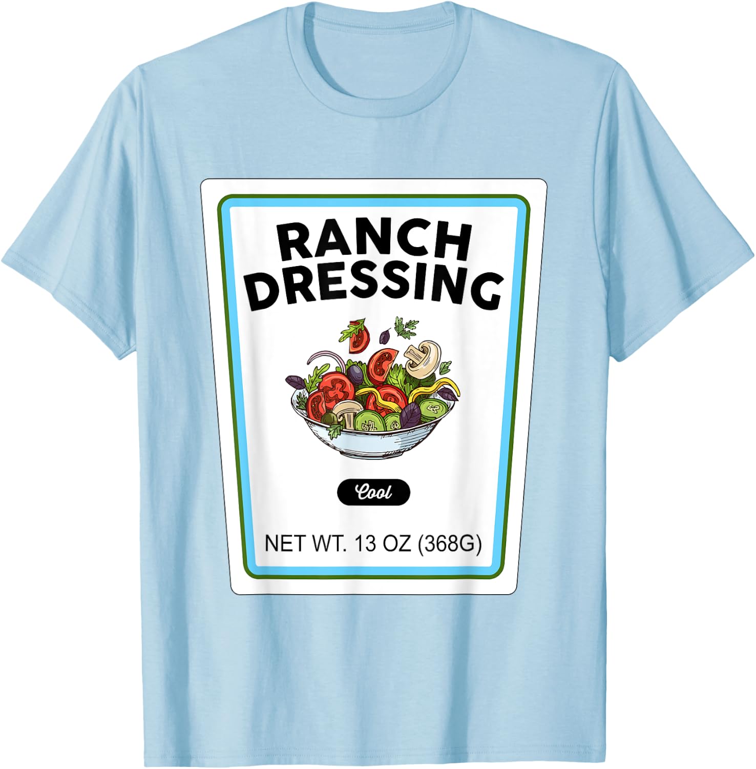 Halloween Matching Costume Ranch Dressing Bottle Label T-Shirt - T-Shirt | Light Blue