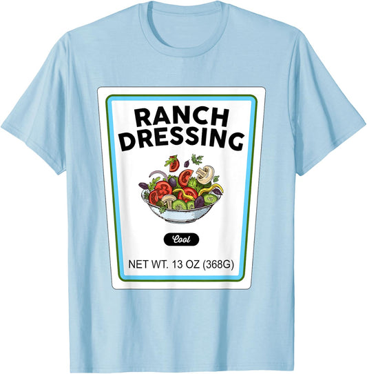 Halloween Matching Costume Ranch Dressing Bottle Label T-Shirt - T-Shirt | Light Blue