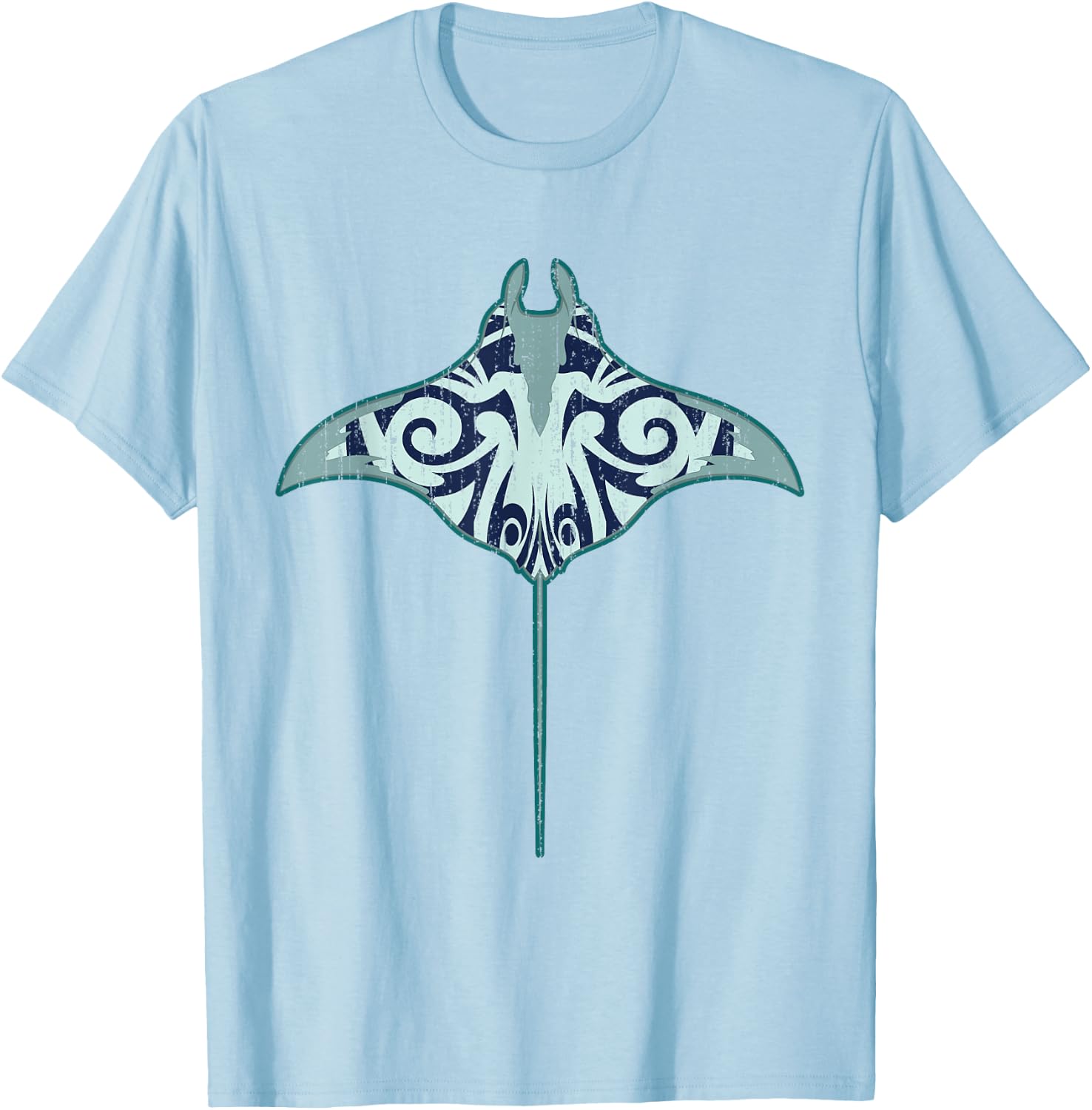 Stingray Ocean Animal Hawaii Tattoo Sea Animal Ray T-Shirt - T-Shirt | Light Blue