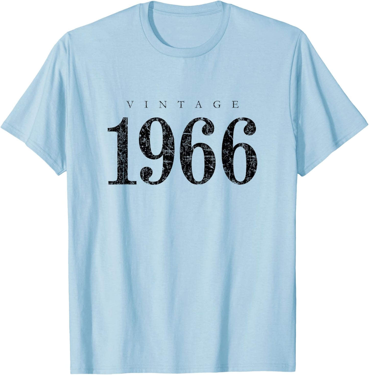 Vintage 1966 (Antique Black) 59 Birthday Gift T-Shirt - T-Shirt | Light Blue