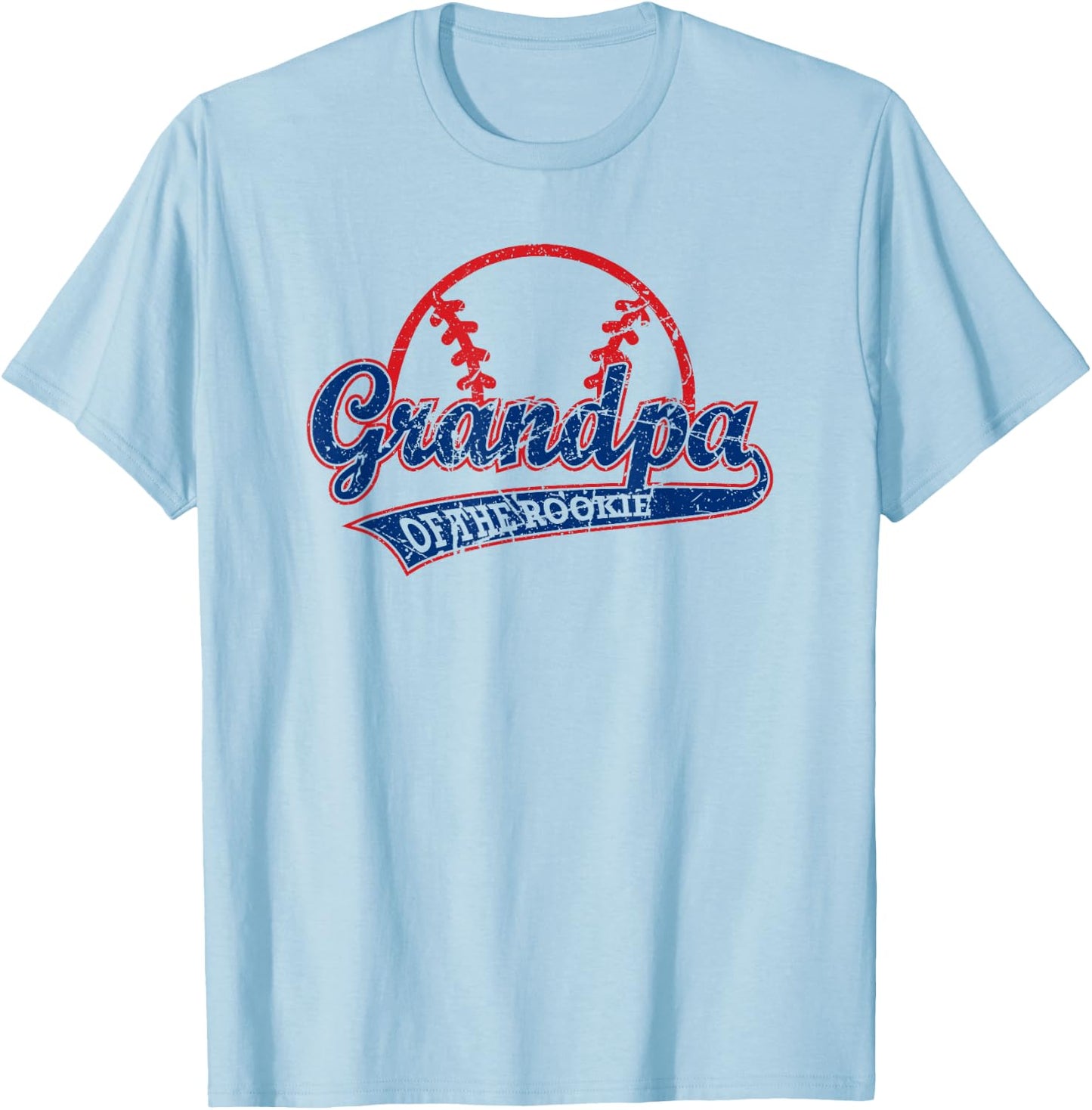 Funny Vintage Baseball Grandpa of the Rookie T-Shirt - T-Shirt | Light Blue