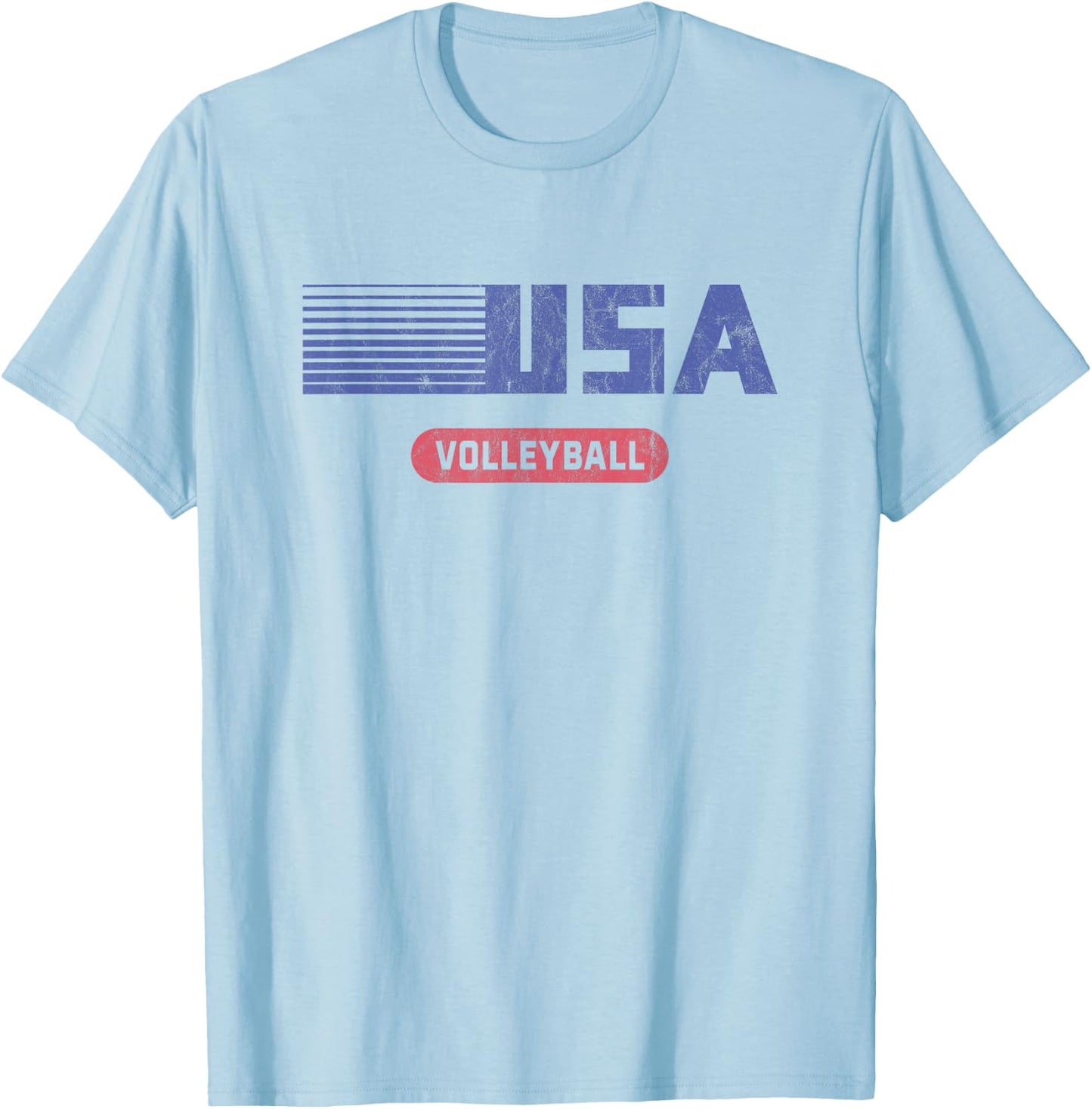 Retro USA 2020 Team American Volleyball Vintage T-Shirt - T-Shirt | Light Blue
