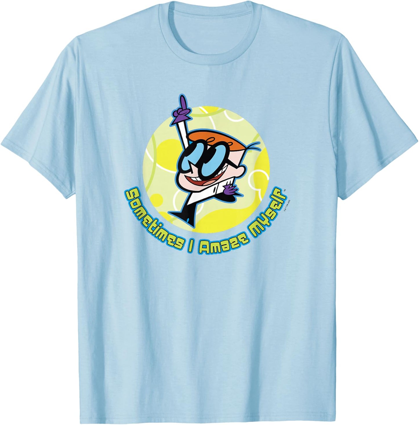 Dexter's Laboratory Sometimes I Amaze Myself Quote T-Shirt - T-Shirt | Light Blue