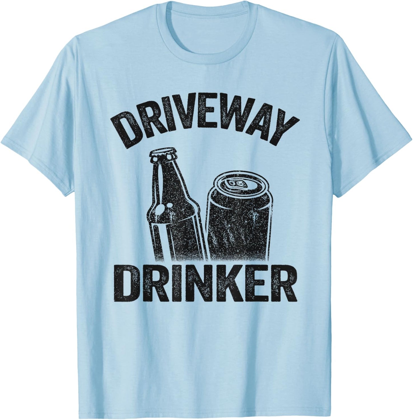 Beer Drinking Party Retro Funny Beer Lover Driveway Drinker T-Shirt - T-Shirt | Light Blue