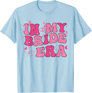 In My Bride Era Groovy Bride Bachelorette Party Bridesmaid T-Shirt - T-Shirt | Light Blue