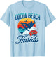 Cocoa Beach Florida Surf Summer Vacation Vintage T-Shirt - T-Shirt | Light Blue