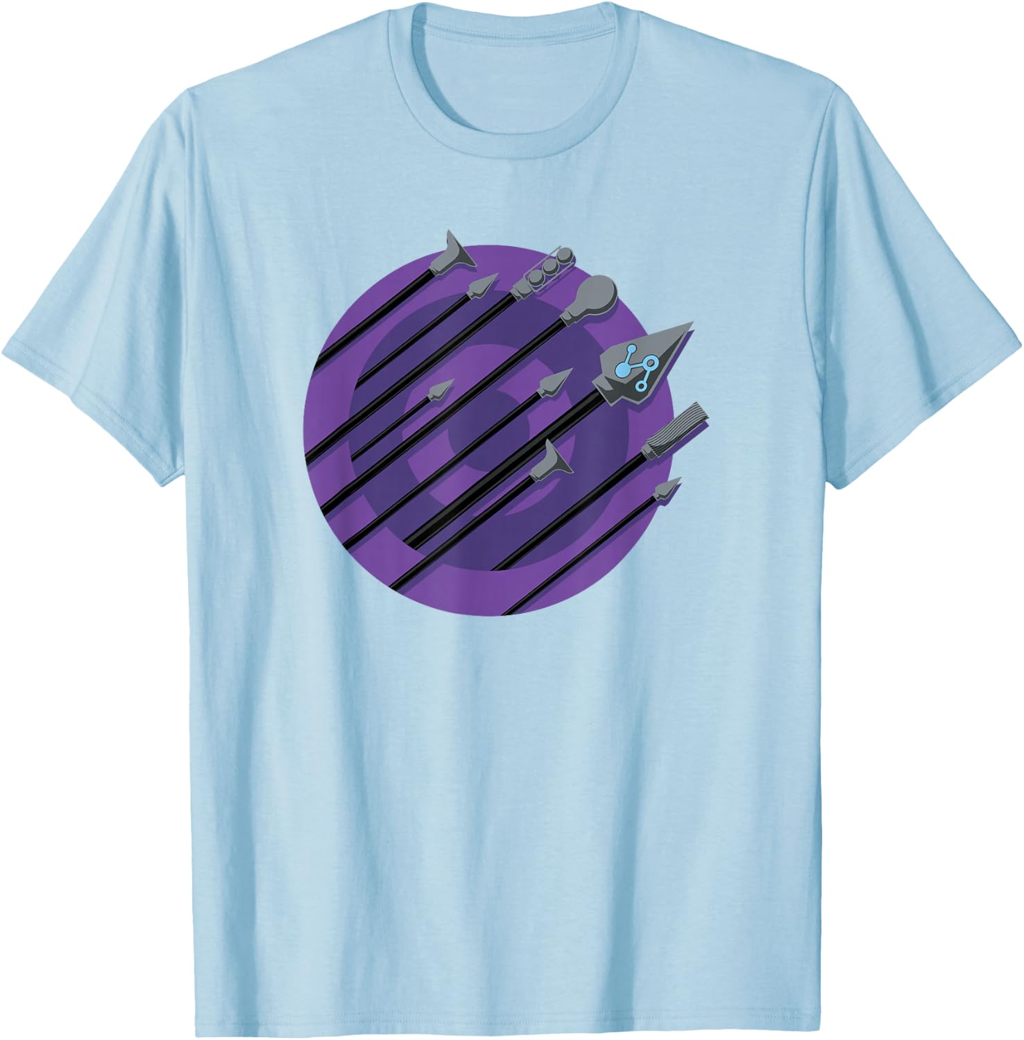 Marvel Hawkeye Arrow Lined Logo T-Shirt - T-Shirt | Light Blue