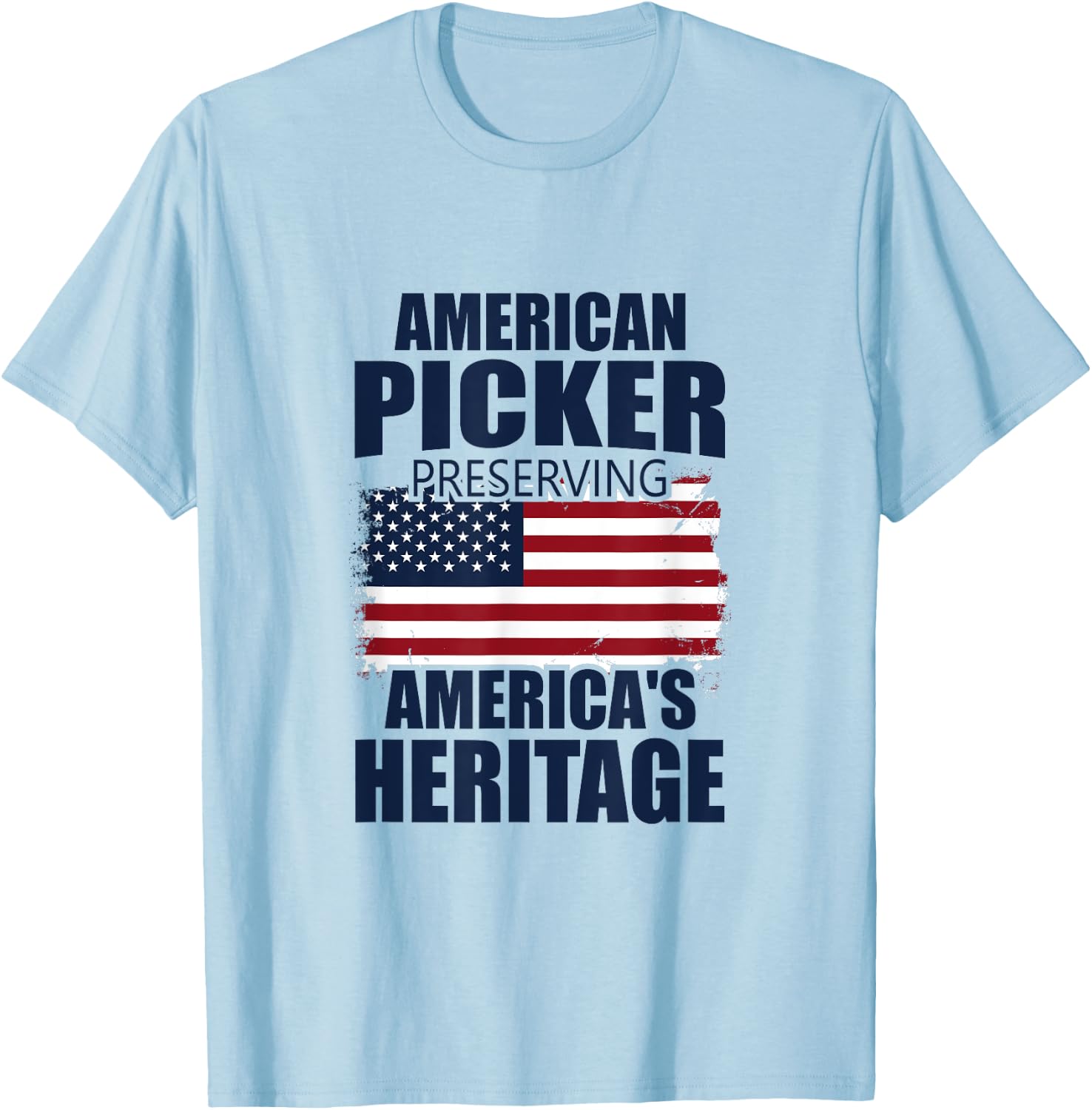 Patriotic American Heritage Pickers T-Shirt - T-Shirt | Light Blue