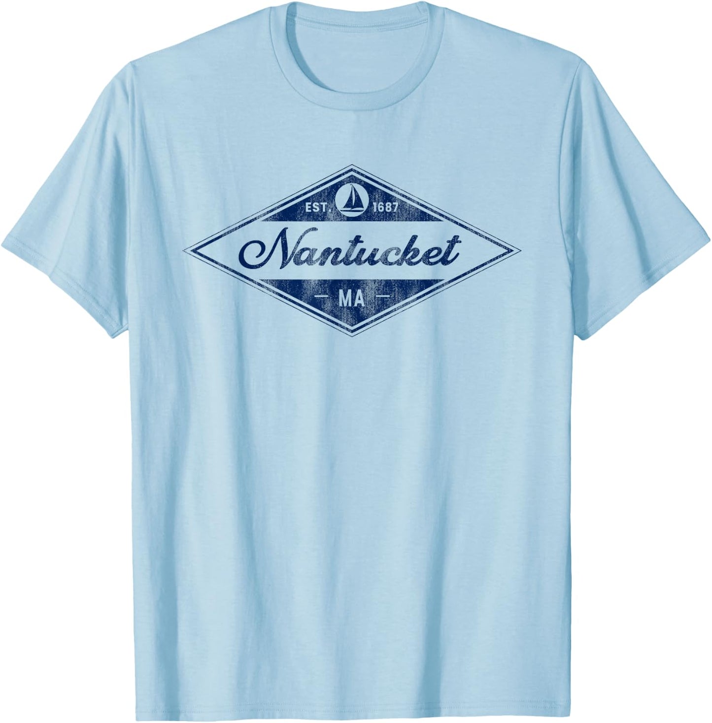 Nantucket Island Massachusetts Souvenir T-Shirt - T-Shirt | Light Blue