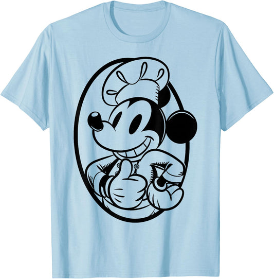 Disney Mickey Mouse Chef Mickey Outline T-Shirt - T-Shirt | Light Blue