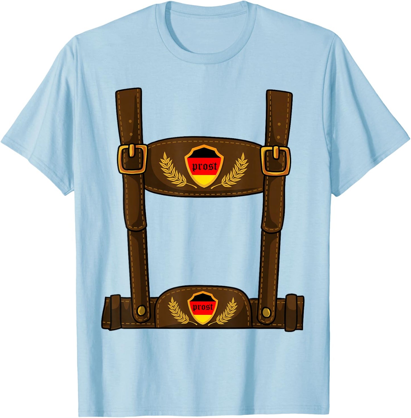 Oktoberfest Halloween Costume - Lederhosen T-Shirt - T-Shirt | Light Blue