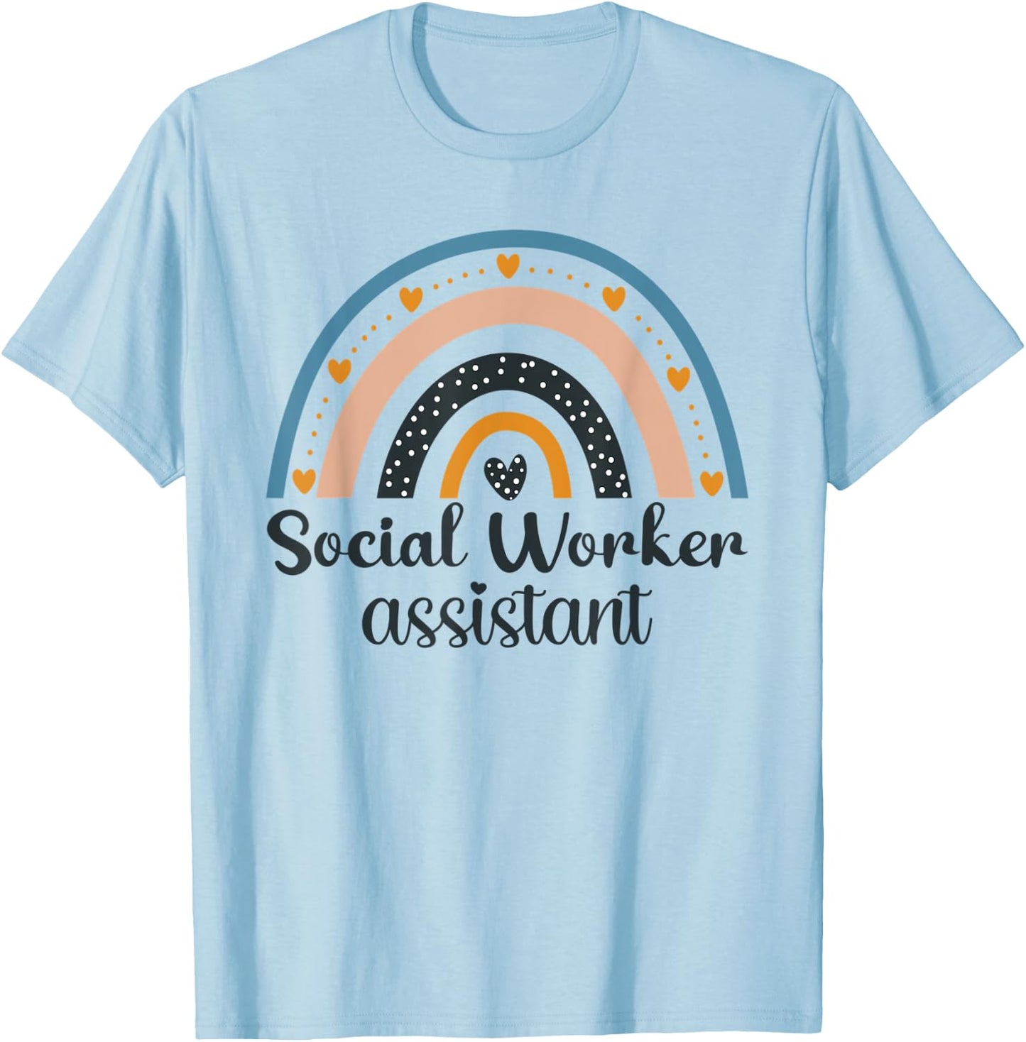Social Worker Colored Rainbow Women Caregiver Assistant T-Shirt - T-Shirt | Light Blue