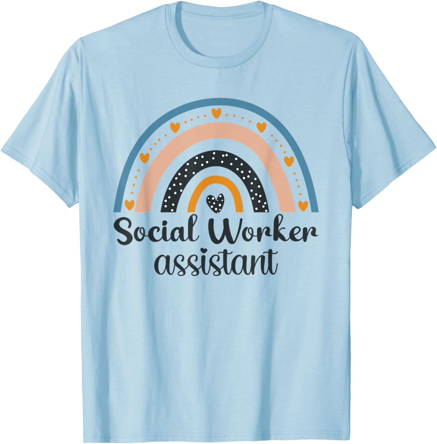 Social Worker Colored Rainbow Women Caregiver Assistant T-Shirt - T-Shirt | Light Blue