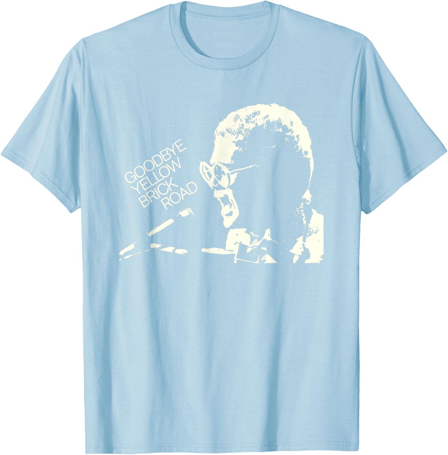 Elton John Official Goodbye Yellow Brick Road Cover T-Shirt - T-Shirt | Light Blue