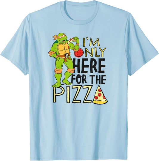 Teenage Mutant Ninja Turtles - Only Here for The Pizza T-Shirt - T-Shirt | Light Blue