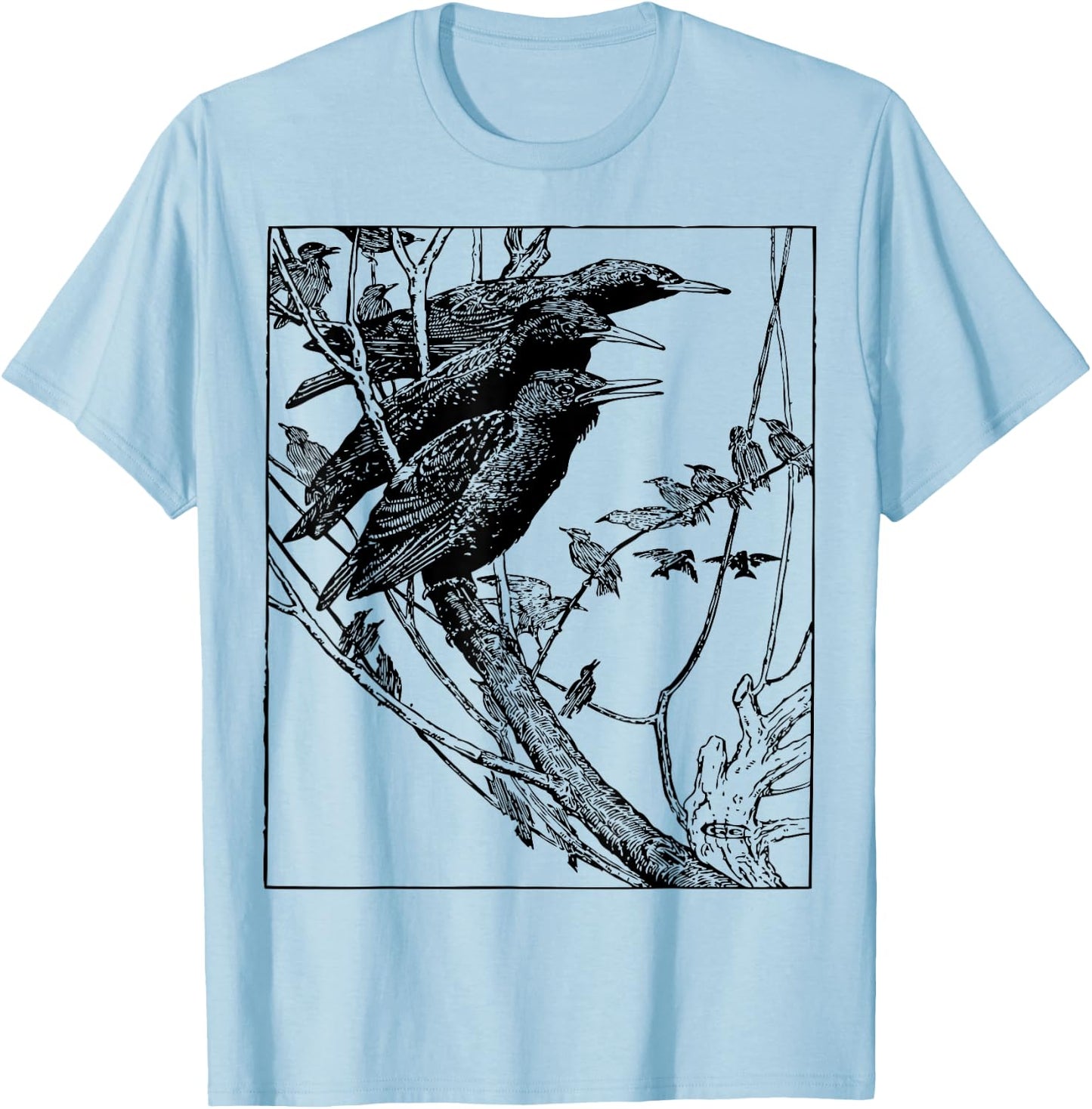Starling Birds Birdwatcher T-Shirt - T-Shirt | Light Blue