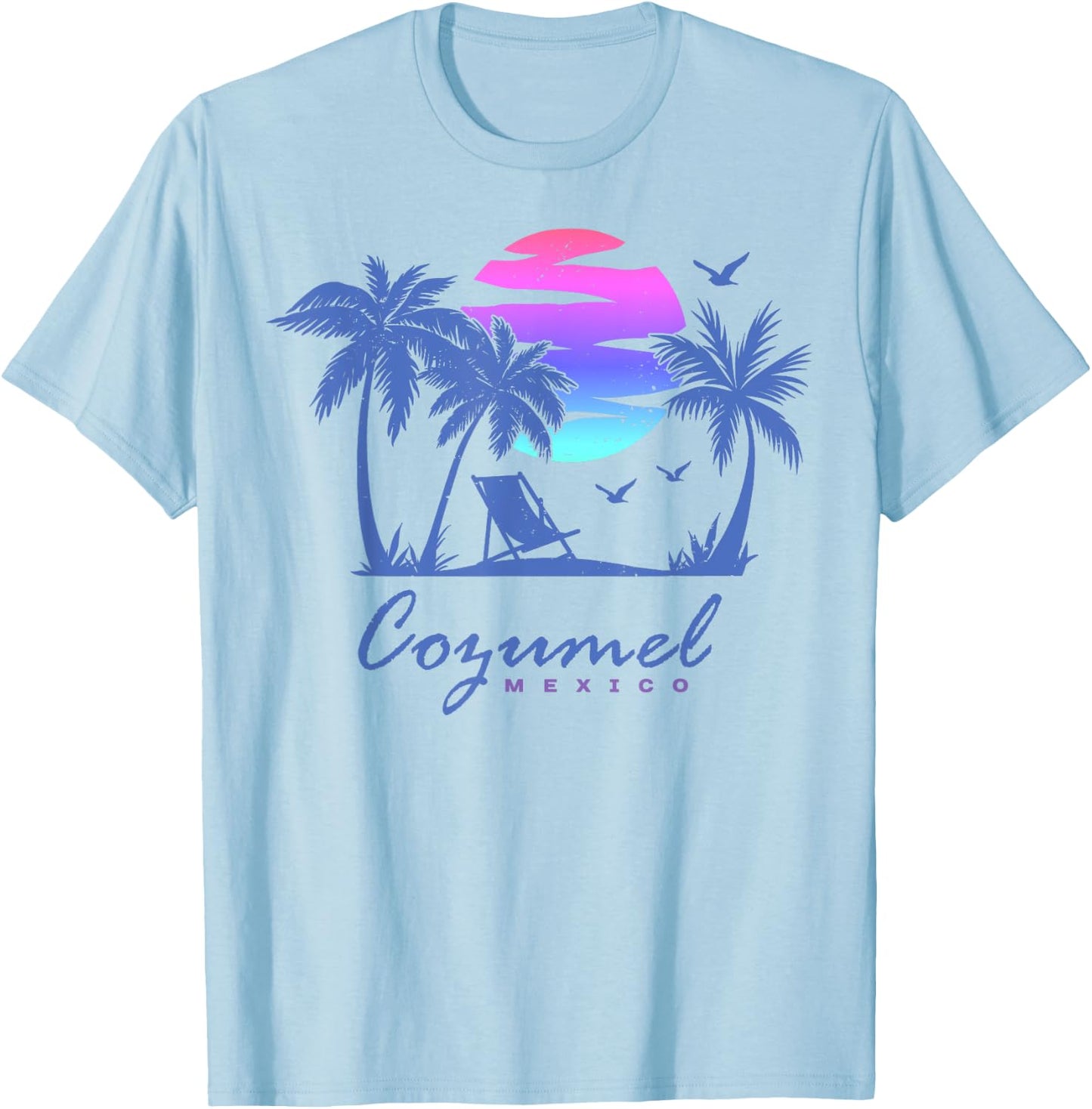 COZUMEL Mexico Beach Vacation Spring Break Honeymoon Vintage T-Shirt - T-Shirt | Light Blue