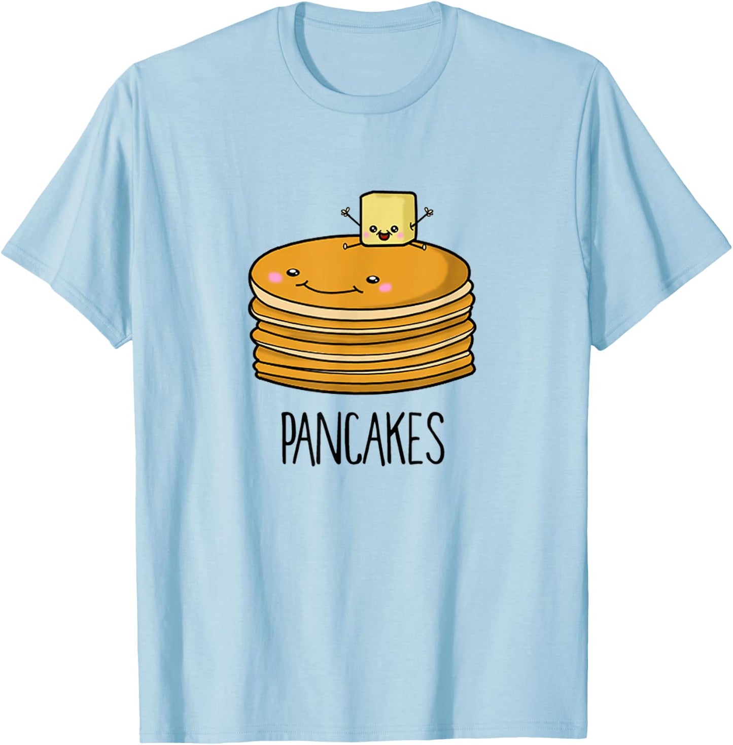 Pancakes and Syrup Cute Kawaii Cute BFF Shirts T-Shirt - T-Shirt | Light Blue
