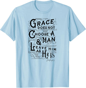 Grace Does Not Leave A Man As He Is Charles Spurgeon Quote T-Shirt - T-Shirt | Light Blue