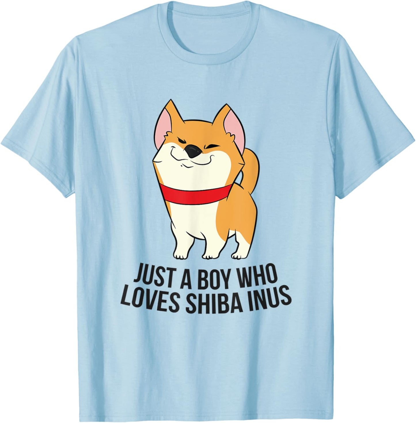 Shiba Inu Dog Boy Just a Boy Who Loves Shiba Inus T-Shirt - T-Shirt | Light Blue
