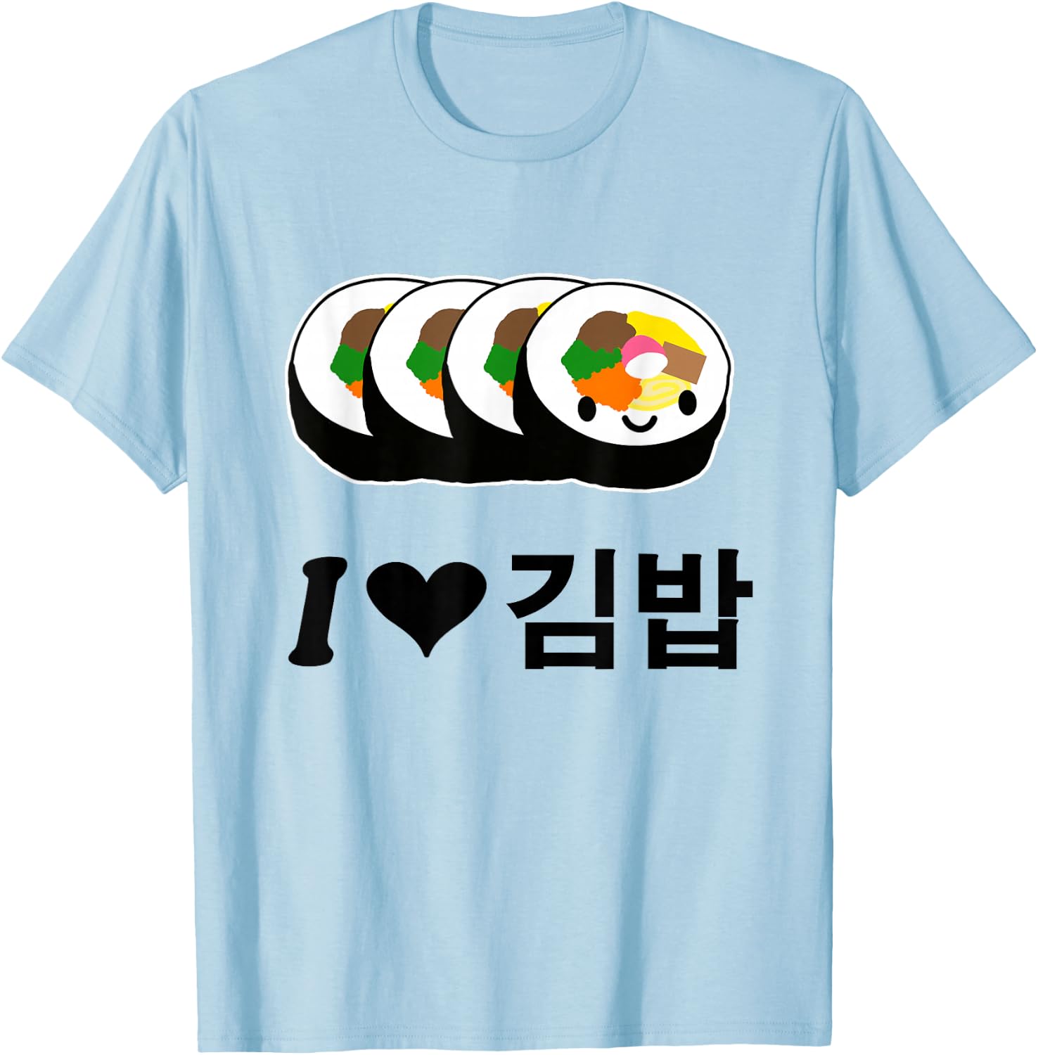 Cute I Love Gimbap South Korean Apparel Gift Kpop T-Shirt - T-Shirt | Light Blue