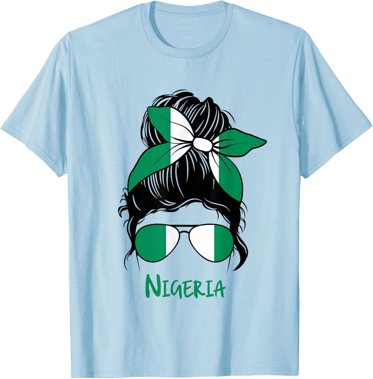 Nigeria Girl Nigerian girl Nigeria woman flag T-Shirt - T-Shirt | Light Blue