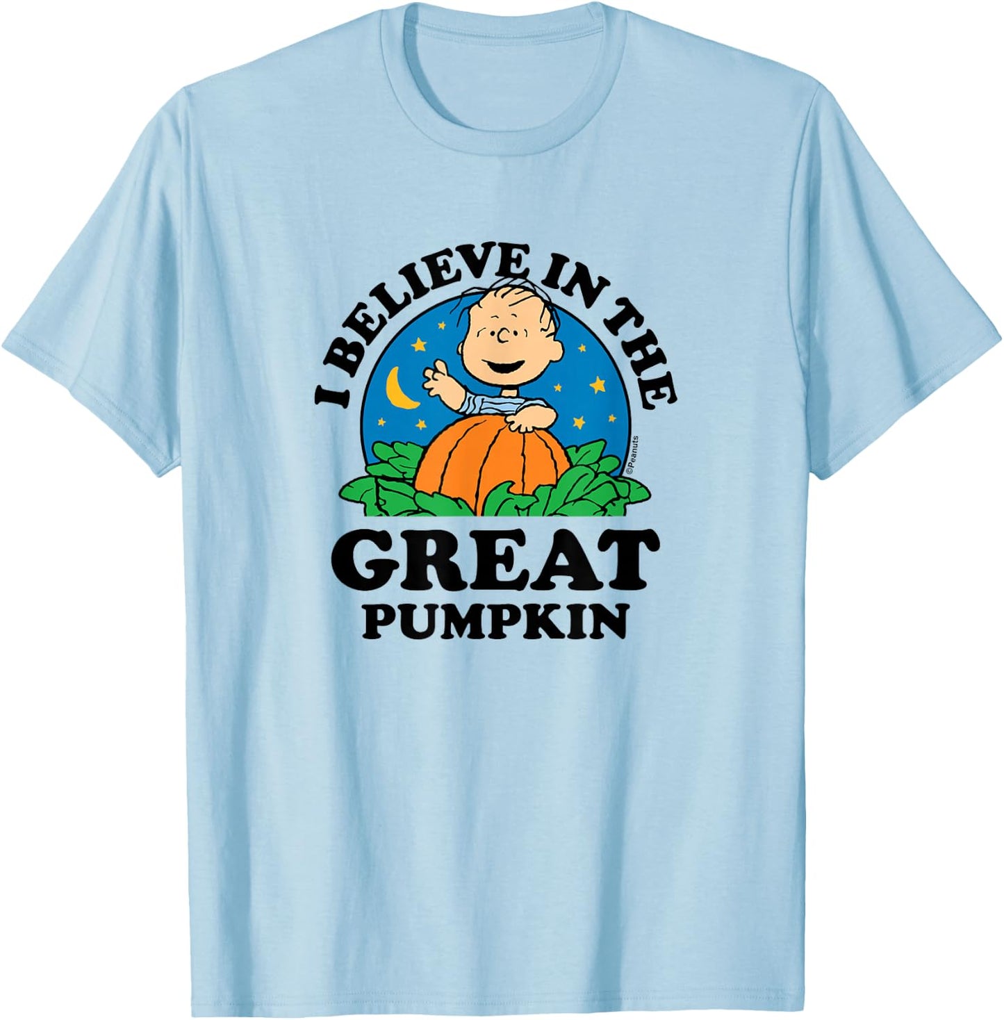 Peanuts - Halloween - I Believe in The Great Pumpkin T-Shirt - T-Shirt | Light Blue