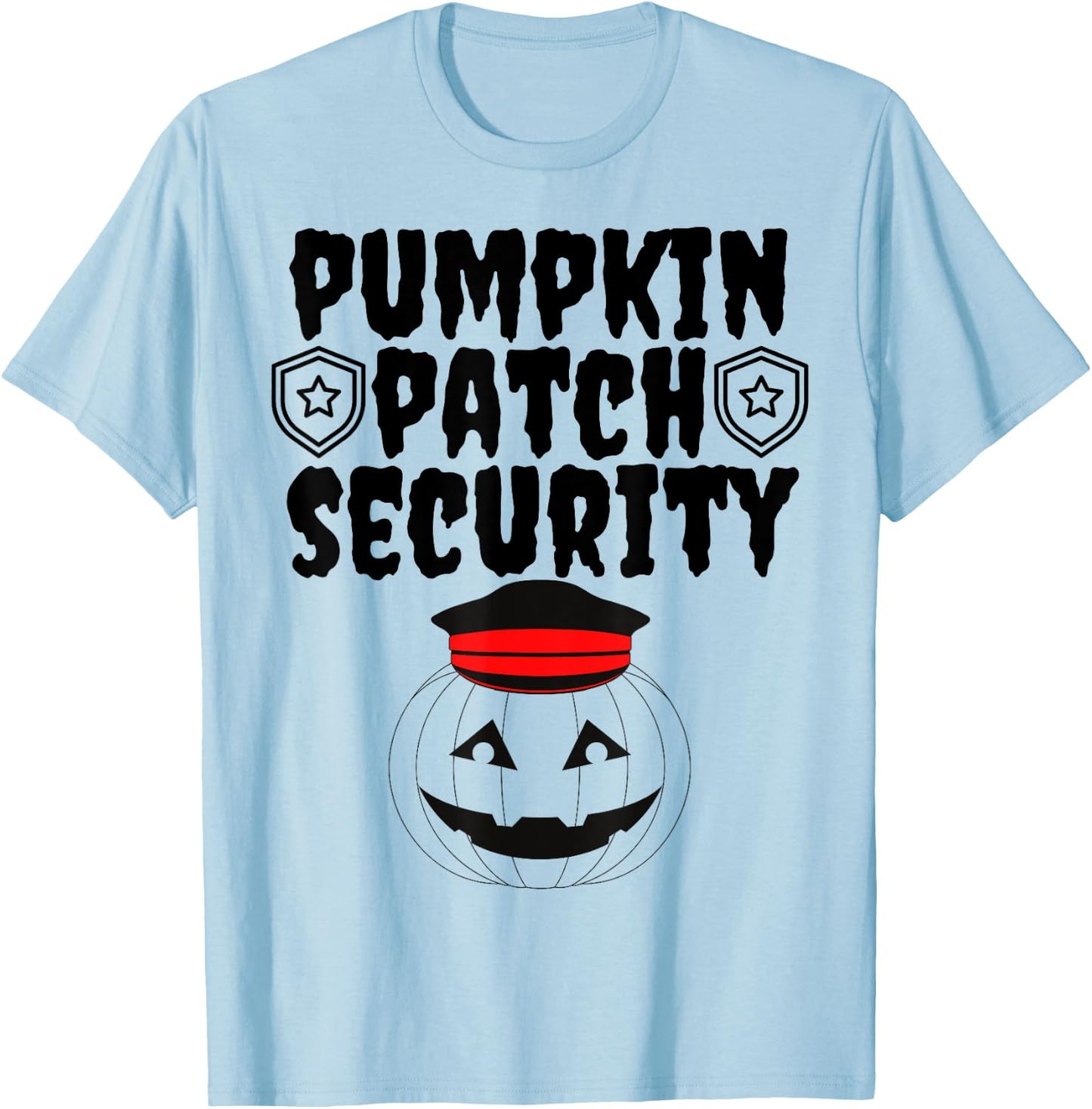 Pumpkin Patch Security Funny Family Hunting Pumpkins Mom Dad T-Shirt - T-Shirt | Light Blue