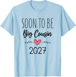 Soon to Be Big Cousin 2027 Baby Announcement New Big Cousin T-Shirt - T-Shirt | Light Blue
