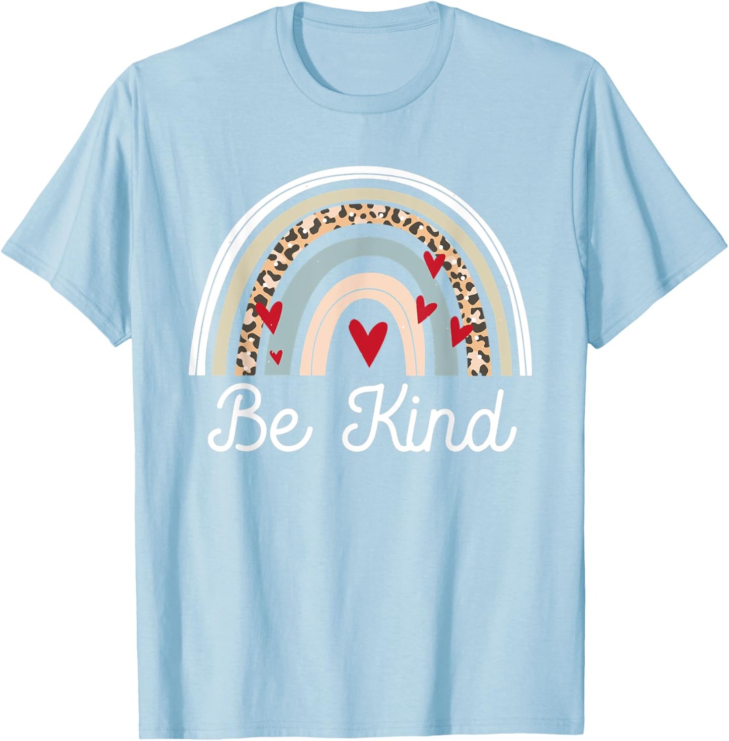 UNITY DAY Orange , Anti Bullying Leopard Rainbow Be Kind T-Shirt - T-Shirt | Light Blue