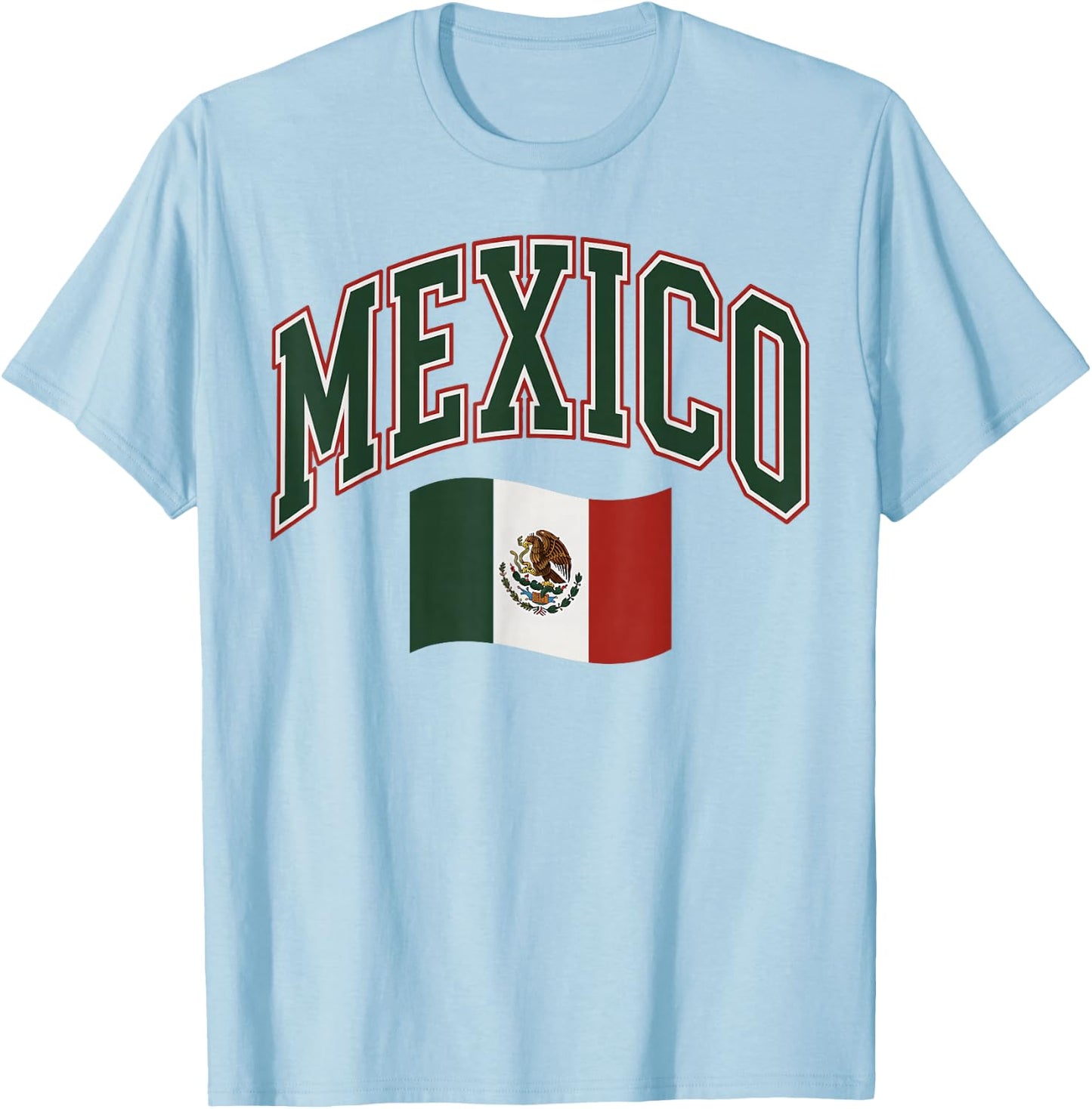 Mexico Mexican Flag Vintage Pride Hispanic Siesta T-Shirt - T-Shirt | Light Blue