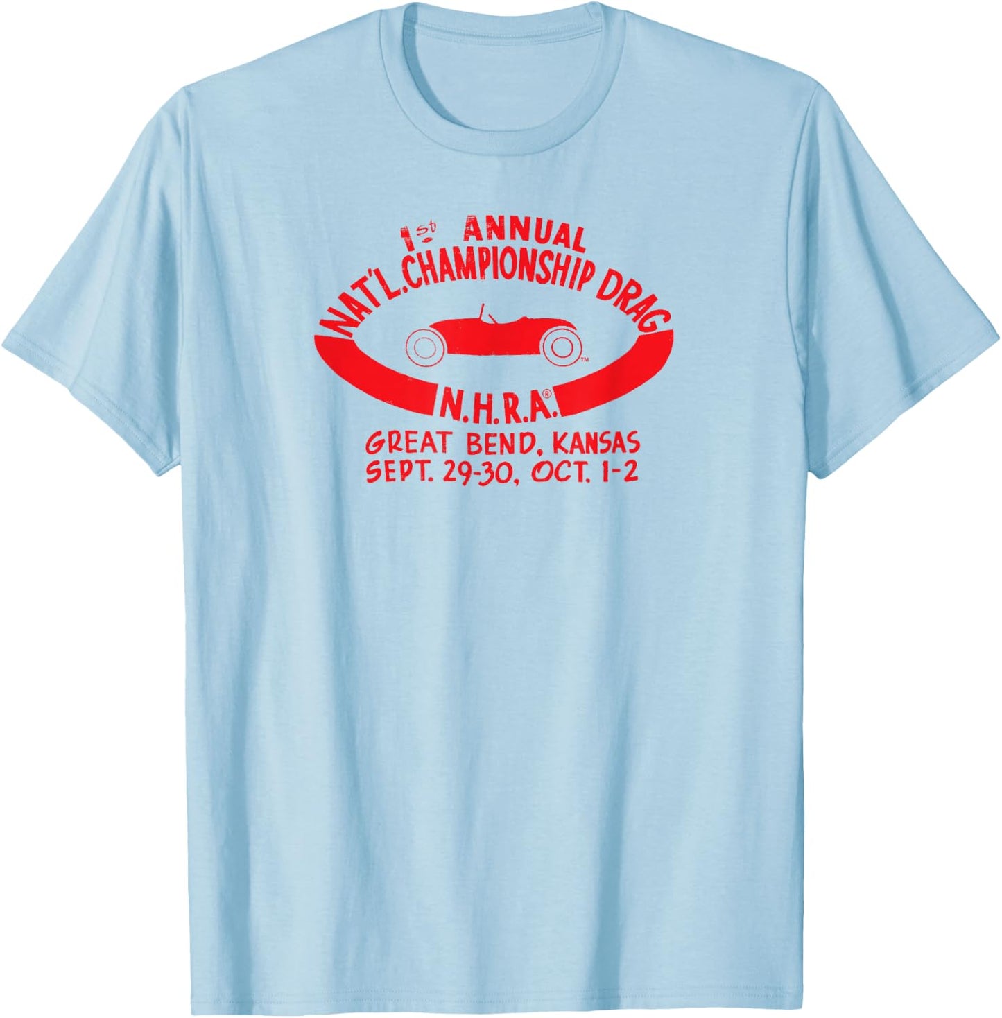 NHRA 1st Annual Nat'l Championship Drag T-Shirt - T-Shirt | Light Blue