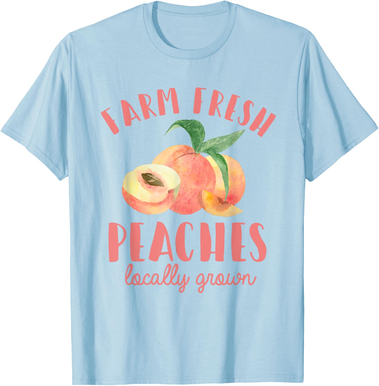 Peach Picking Farm Fresh Peaches Farmer For Kids Girls Women T-Shirt - T-Shirt | Light Blue