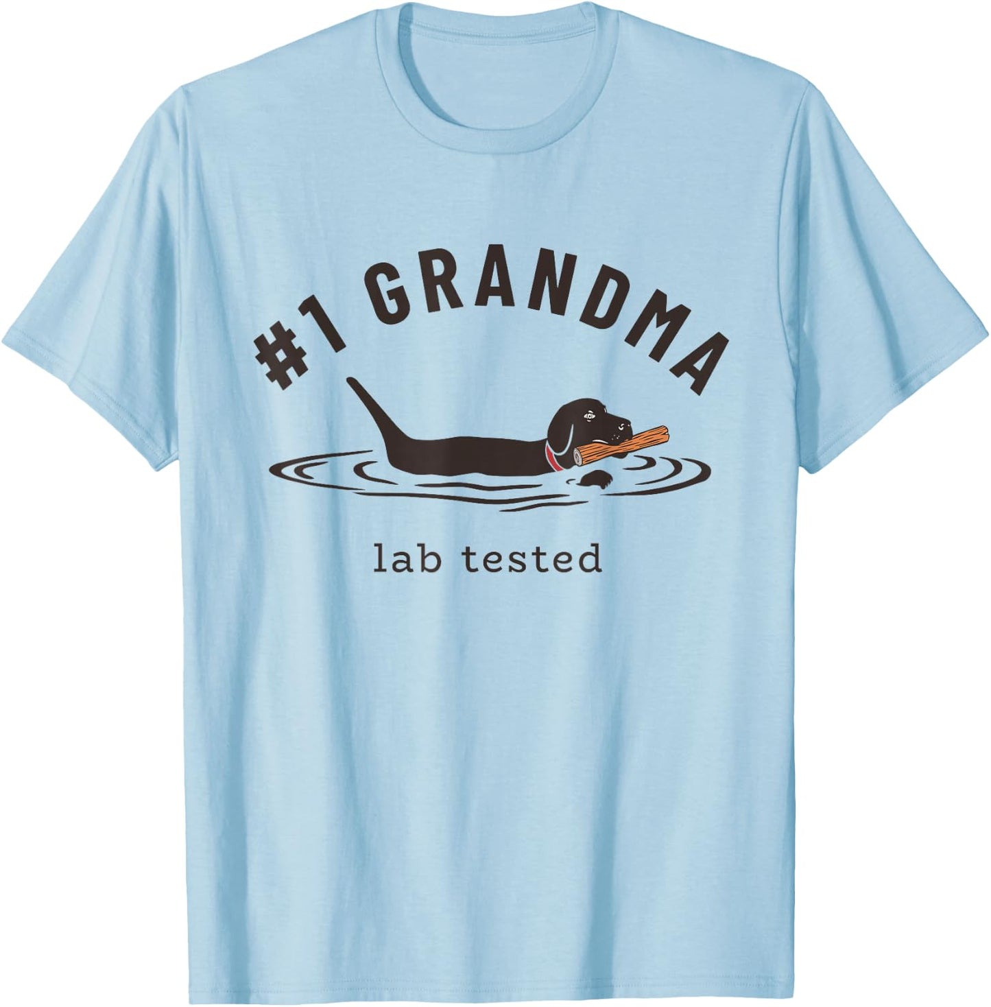 Black Lab #1 Grandma - Labrador Retriever Owner Mother's Day T-Shirt - T-Shirt | Light Blue