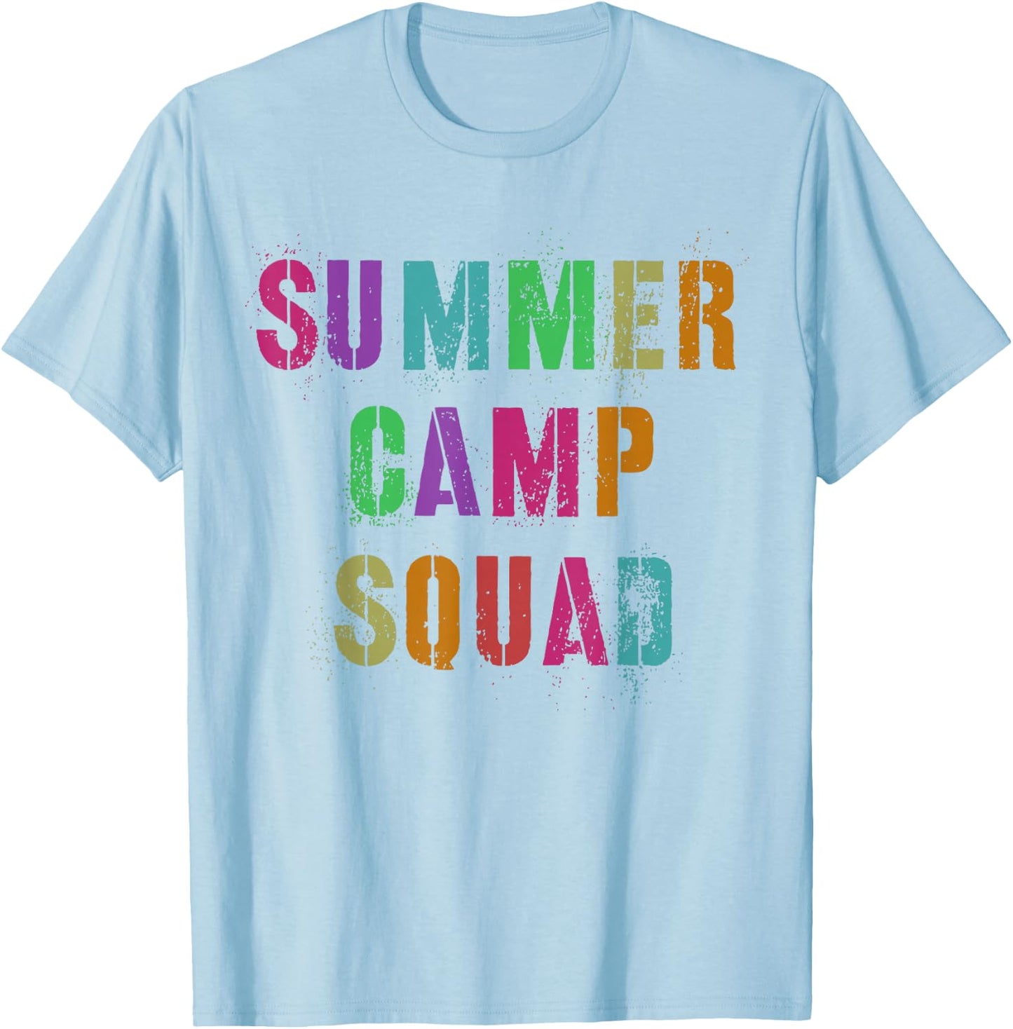 Cute SUMMER CAMP SQUAD Friends Besties Sign Autographs T-Shirt - T-Shirt | Light Blue