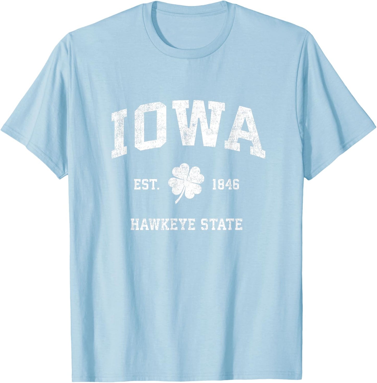 Iowa Vintage Shamrock Sports T-Shirt - T-Shirt | Light Blue
