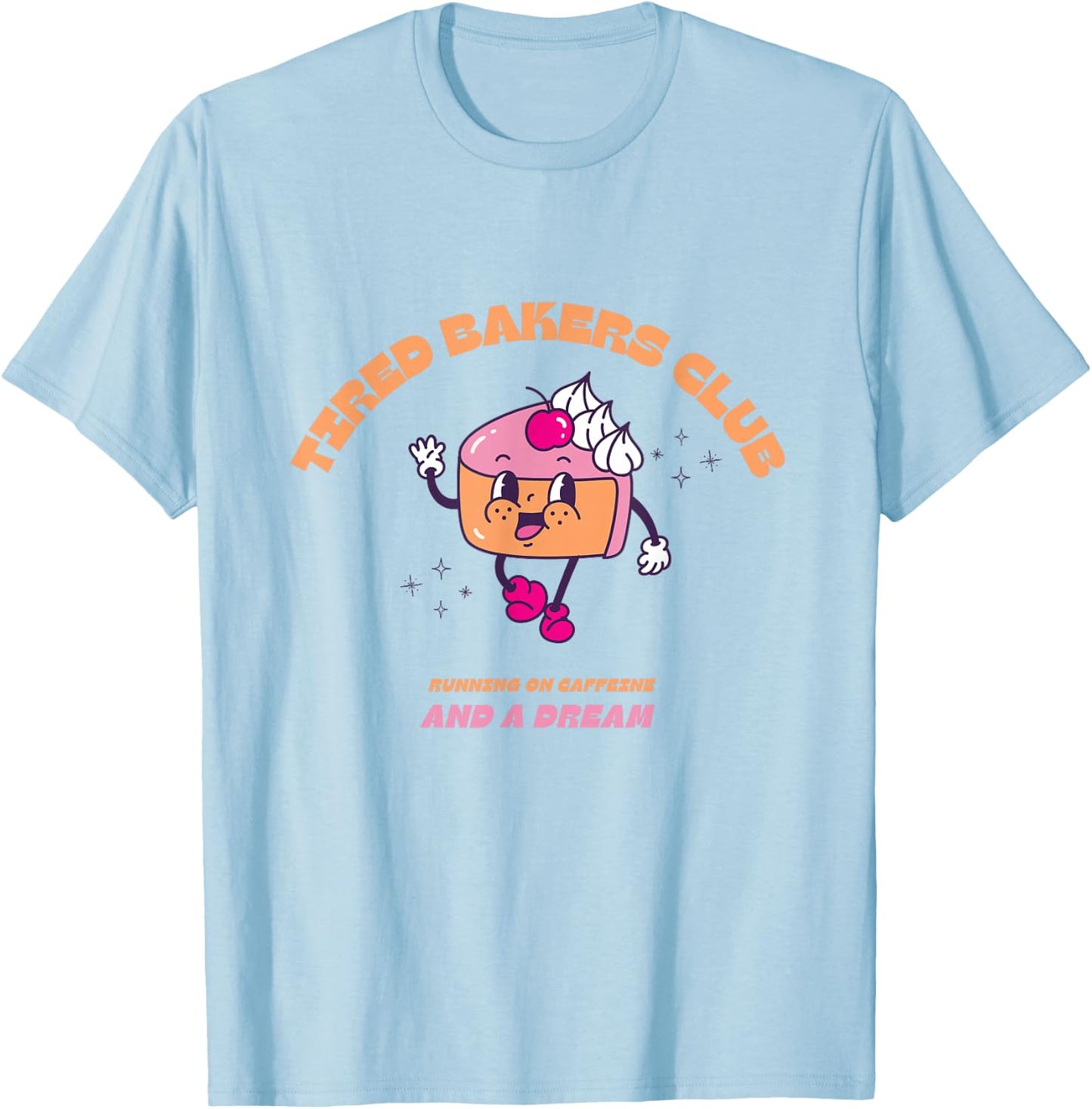Tired Bakers Club Vintage Cake Retro Baking Funny T-Shirt - T-Shirt | Light Blue