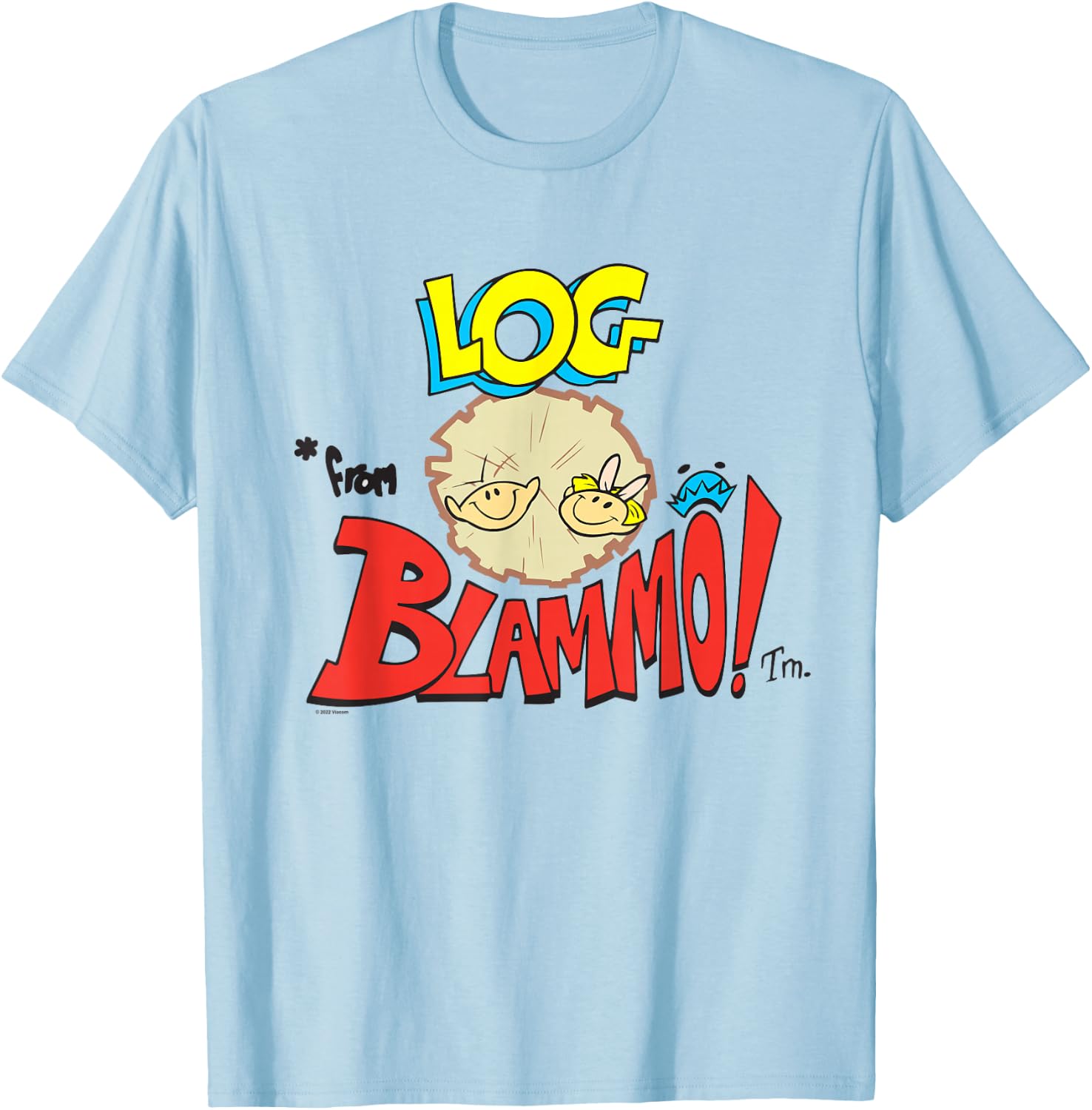 Ren & Stimpy Log From Blamo T-Shirt - T-Shirt | Light Blue