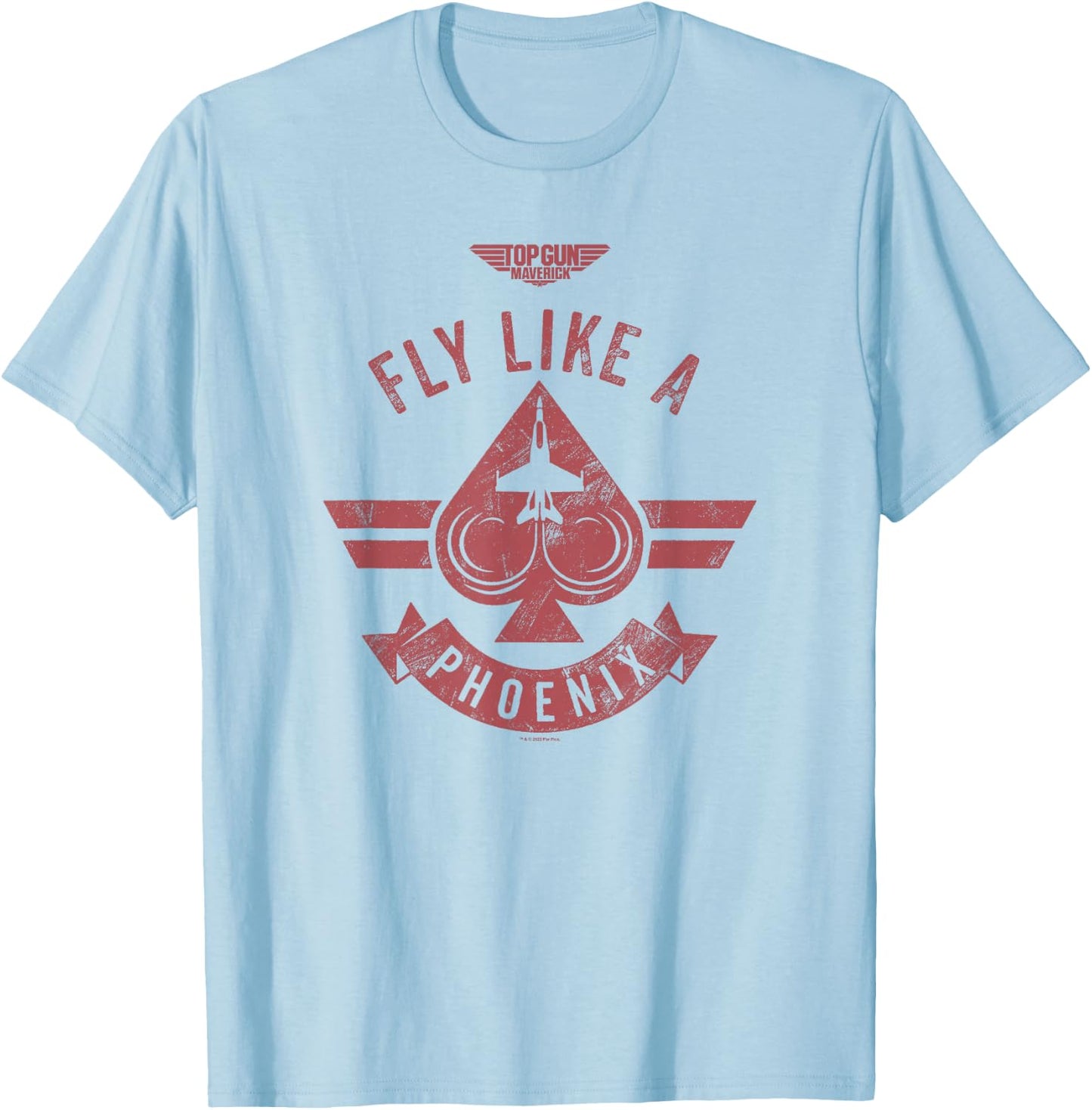 Top Gun: Maverick Fly Like A Phoenix Spade Card Logo T-Shirt - T-Shirt | Light Blue