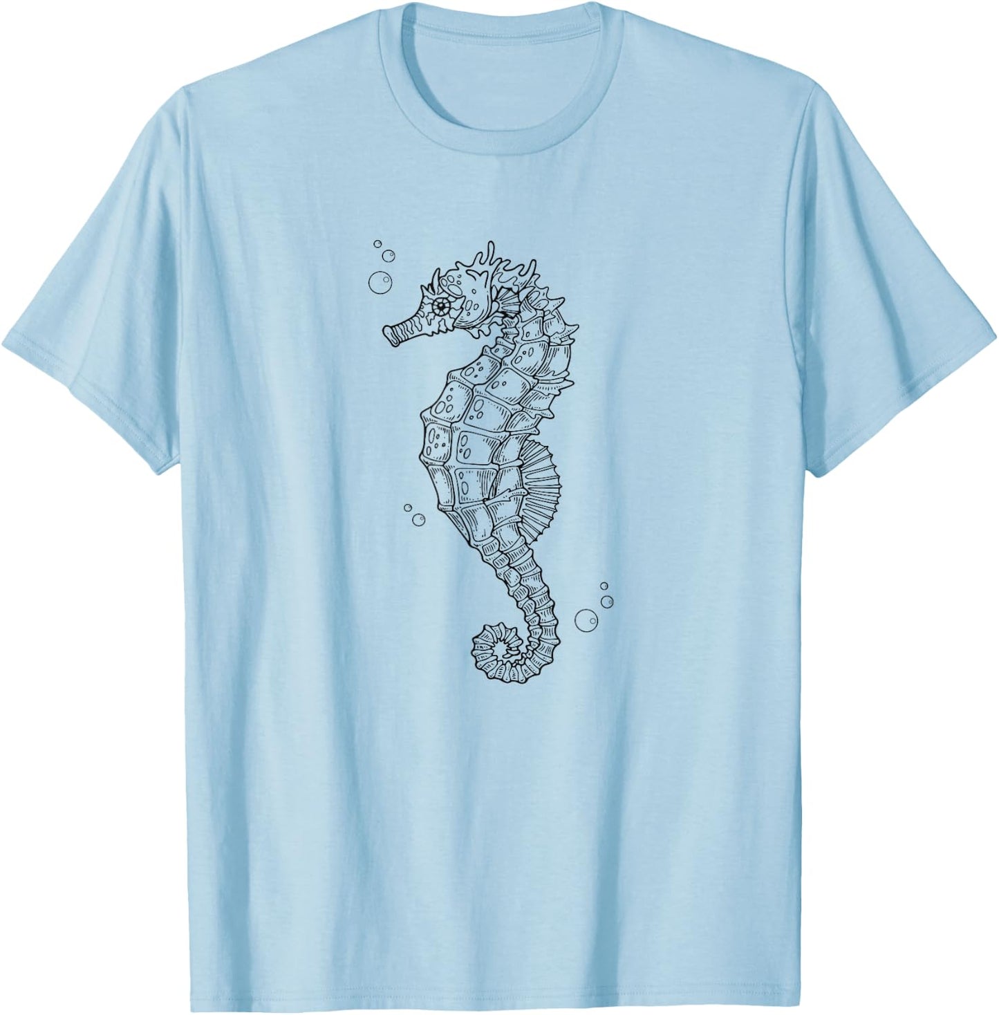 Retro Vintage Art Seahorse Lover T-Shirt - T-Shirt | Light Blue