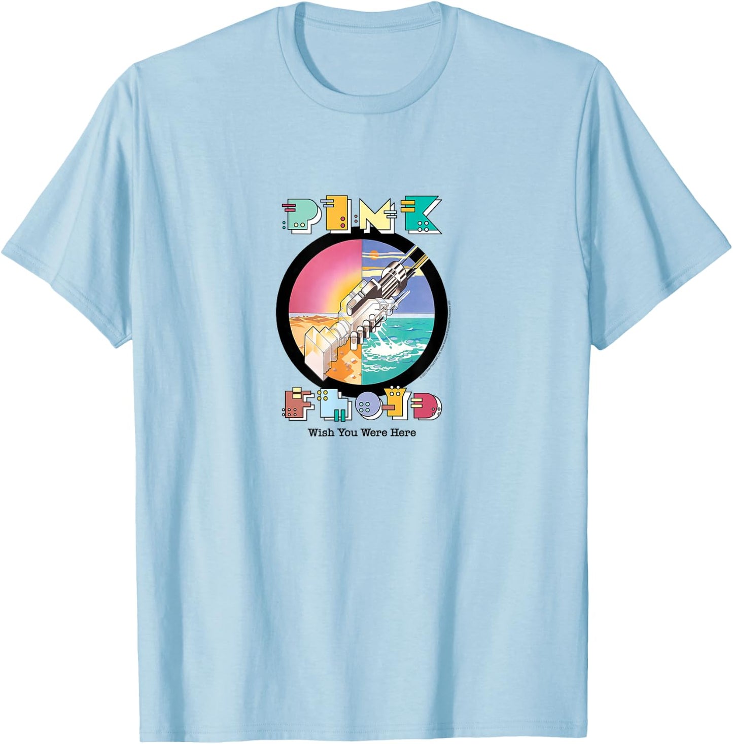 Pink Floyd - Wish You Were Here Robot Handshake T-Shirt - T-Shirt | Light Blue