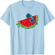 Cute Melon Summer Fruit Sunglasses On Watermelon T-Shirt - T-Shirt | Light Blue