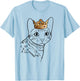 Bengal Cat Wearing Crown Men Women Girls Kids T-Shirt - T-Shirt | Light Blue