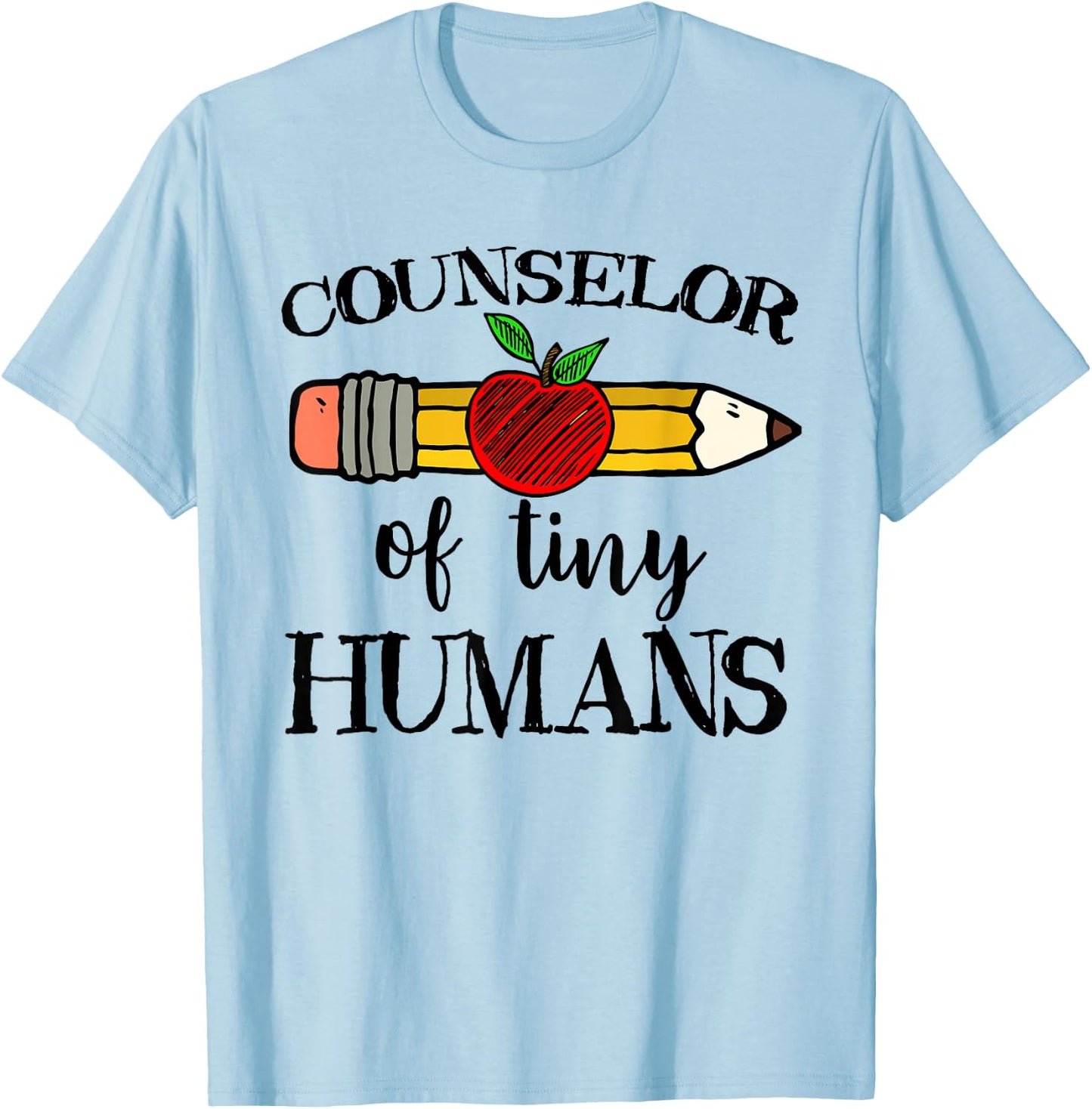 School Counselor of Tiny Humans Back To School Guidance Team T-Shirt - T-Shirt | Light Blue
