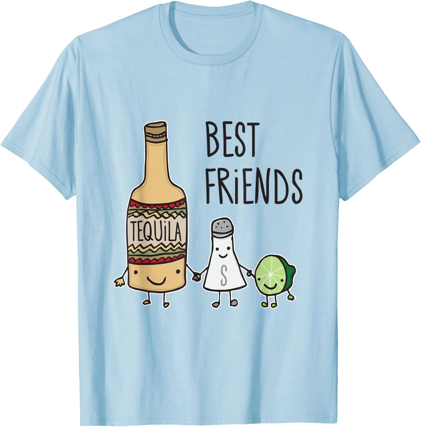 Tequila Salt and Lime Best Friends Margarita T Shirt T-Shirt - T-Shirt | Light Blue