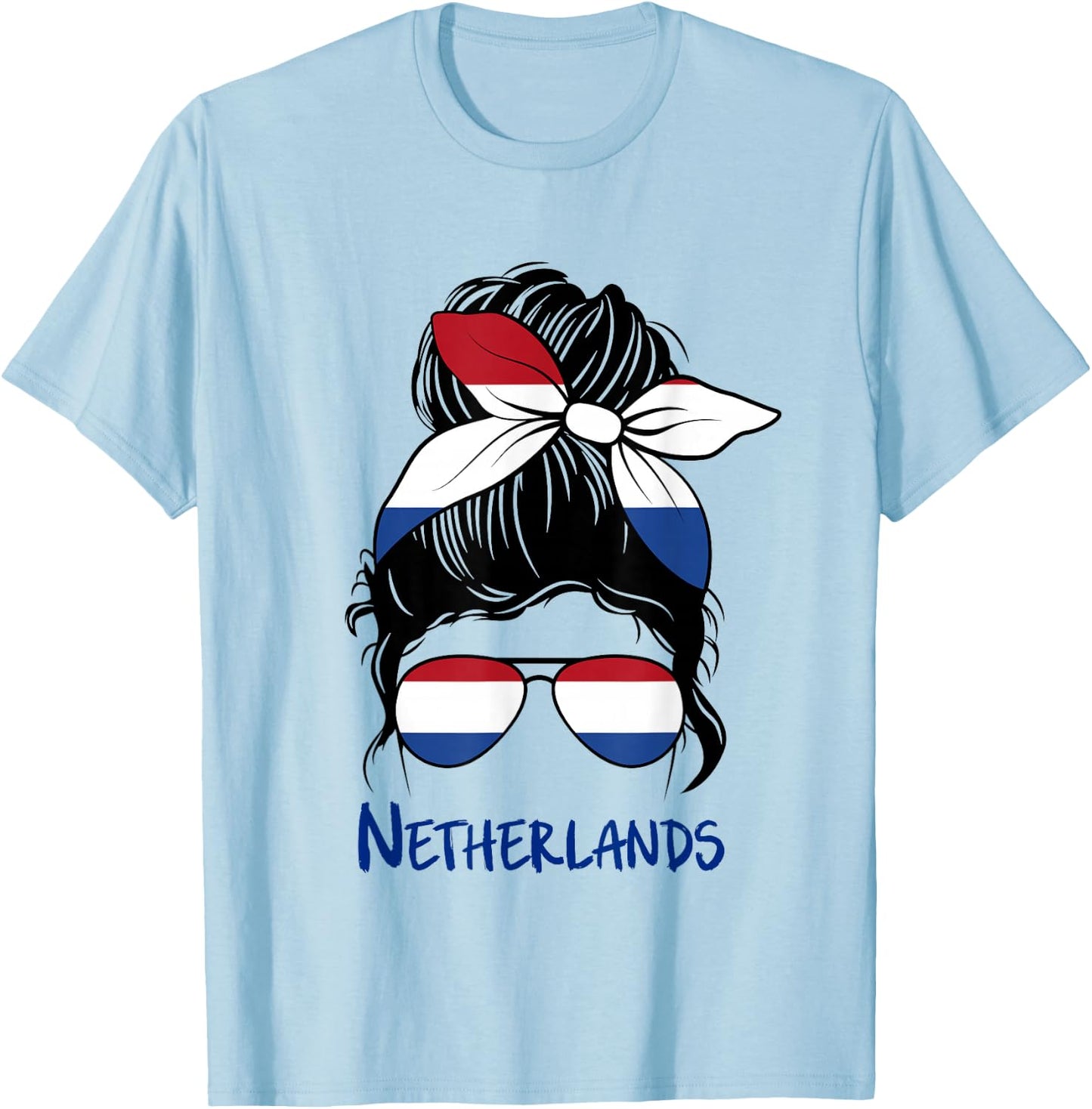 Netherlands Girl Dutch Girl Netherland Woman Flag T-Shirt - T-Shirt | Light Blue