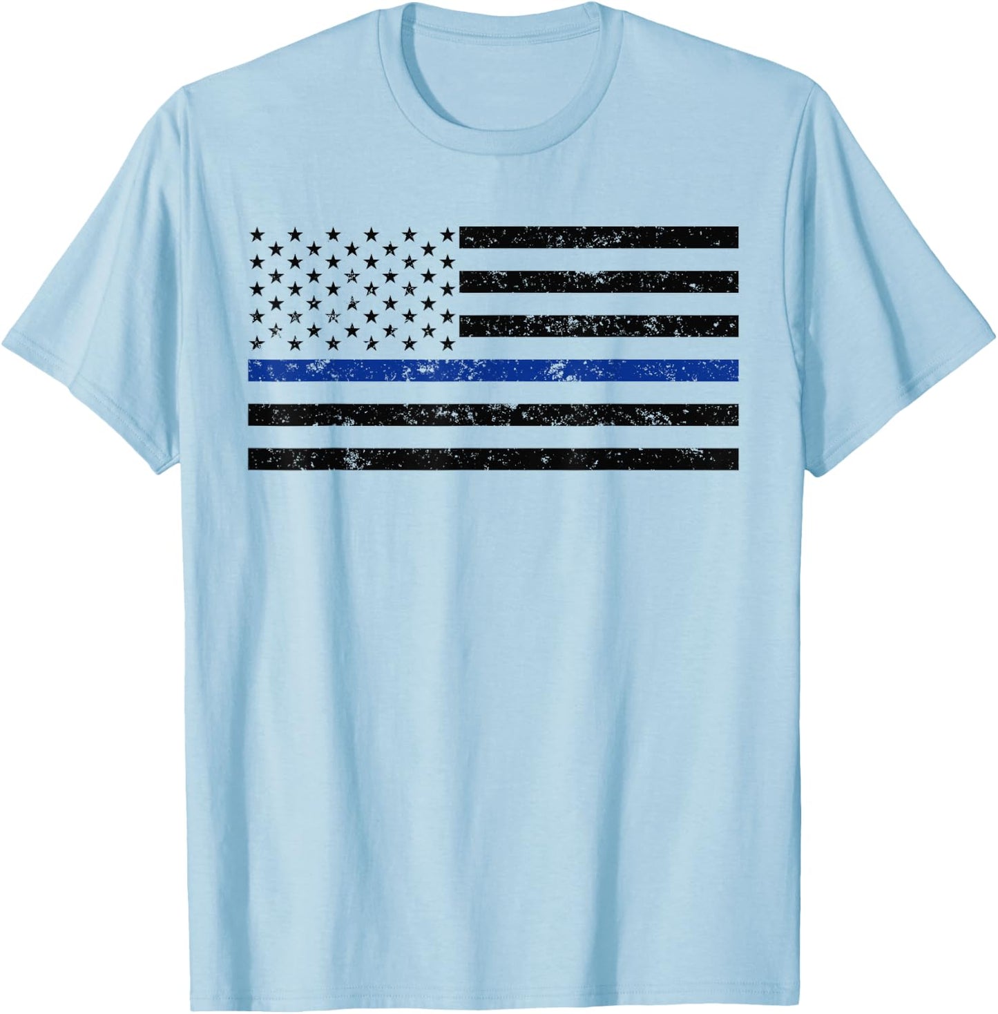 Thin Blue Line American Police Support Thin Blue Line Flag Girls Kids Men T-Shirt - T-Shirt | Light Blue