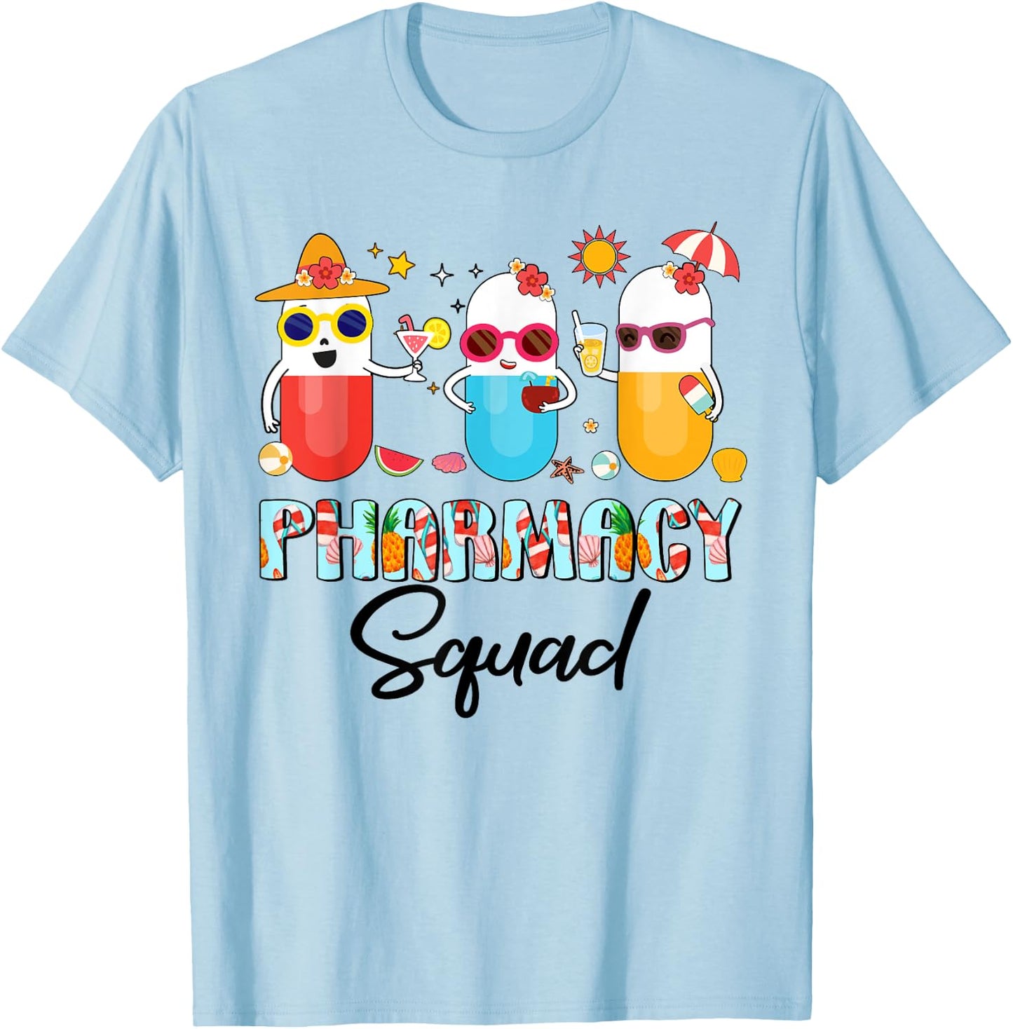 Pharmacy Squad Funny Summer Pharmacist Women Men T-Shirt - T-Shirt | Light Blue