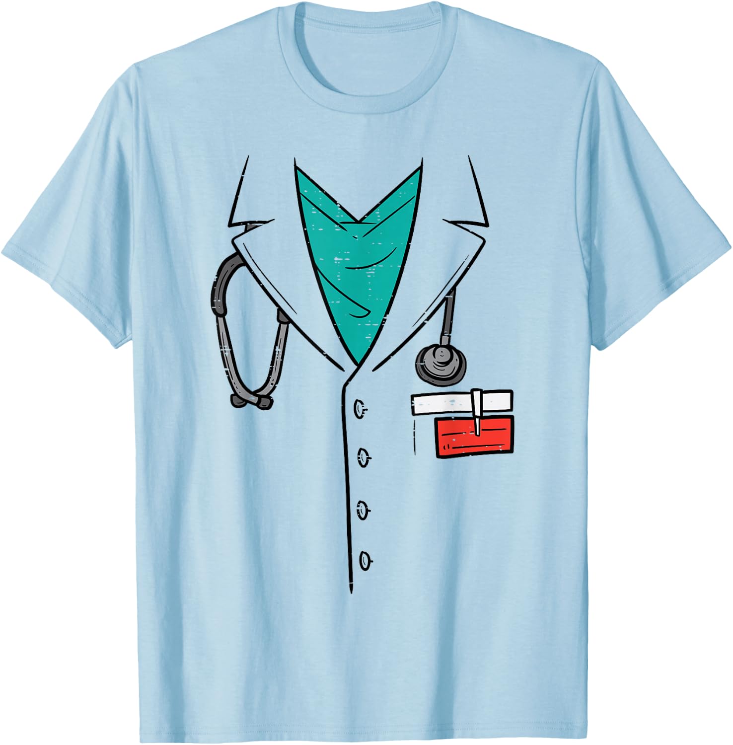 Doctor Physician Costume Funny Halloween Men Boys Kids T-Shirt - T-Shirt | Light Blue