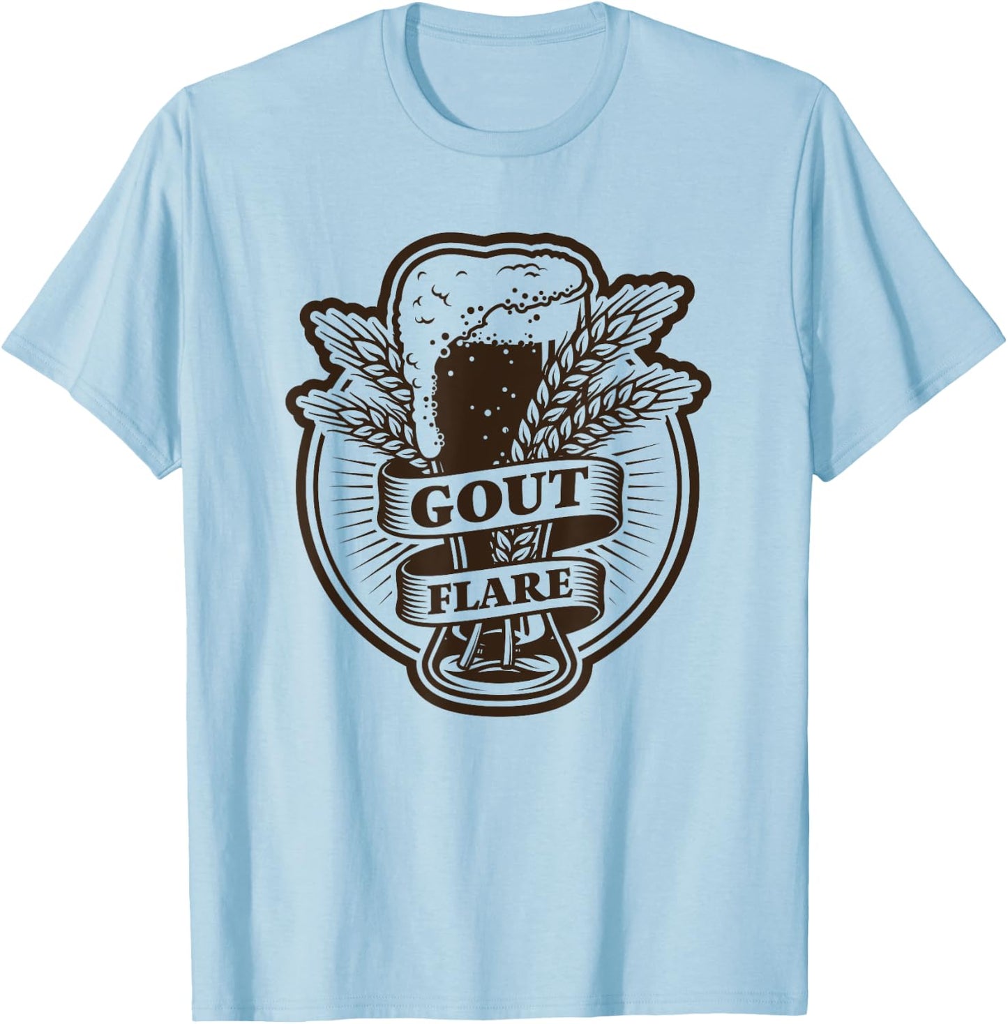 GOUT FLARE cool vintage artwork for beer lovers w/ gout T-Shirt - T-Shirt | Light Blue